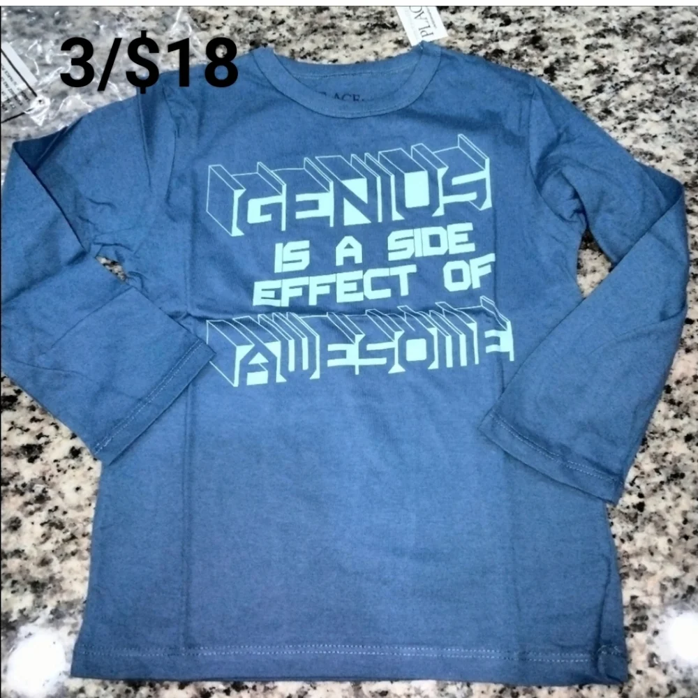 THE CHILDREN'S PLACE blue long sleeved tee shirt top NWT